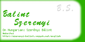 balint szerenyi business card
